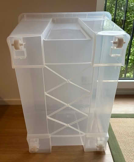 Photo of free 2x 130l storage boxes with wheels (Poplar E14) #2