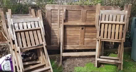 Photo of free Wooden garden table and 6 chairs (HA6) #1