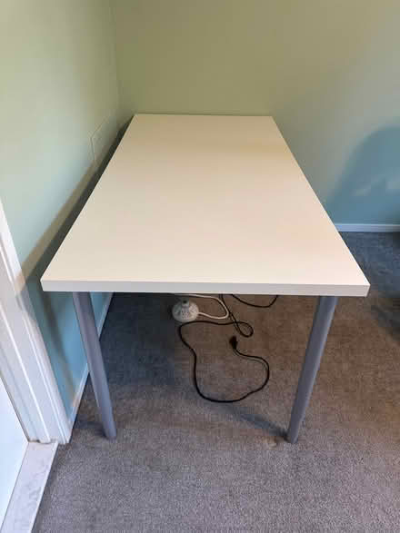 Photo of free White desk with adjustable legs (Olney) #2