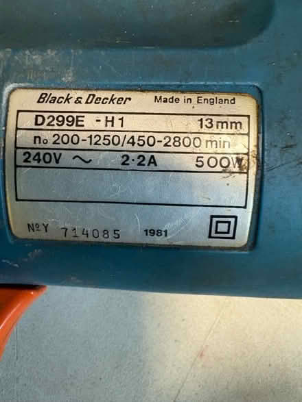 Photo of free Electric drill. Black & Decker (SS6) #2
