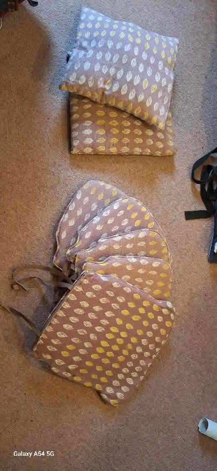 Photo of free Set of 5 dining seat cushions and 2 cushions (Kendal LA9) #1