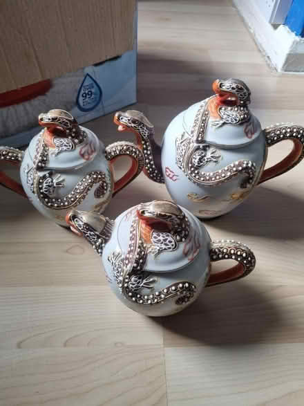 Photo of free Japanese Moriage Dragonware 3 piece tea set (Coldean BN1) #1
