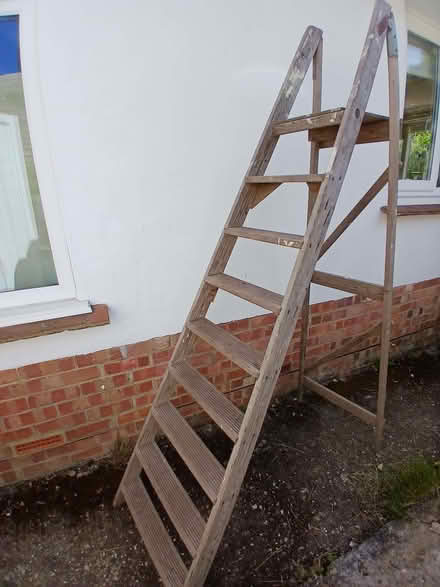 Photo of free Tall wooden stepladder (Tillington GU28) #1