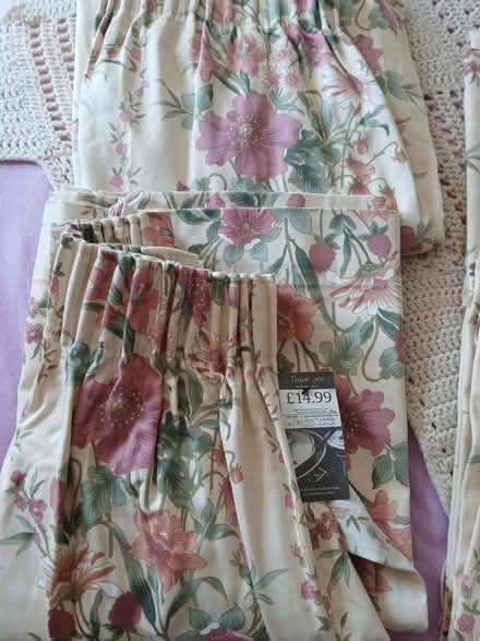 Photo of free Two matching pairs lined curtains (Willington DL15) #1
