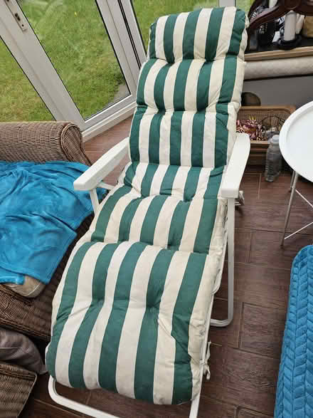 Photo of free Reclining chair with cushion (Bartley Green B32) #1