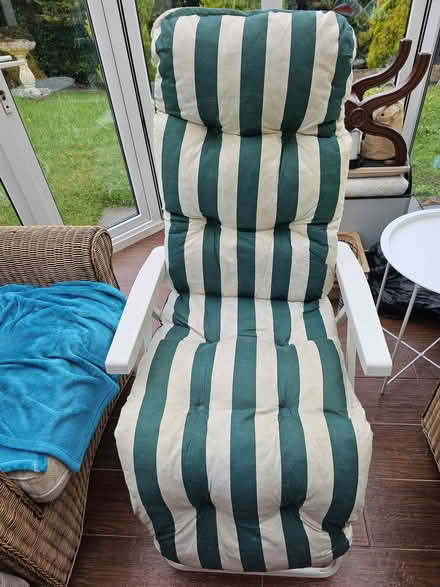 Photo of free Reclining chair with cushion (Bartley Green B32) #2