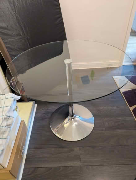 Photo of free Glass topped round table (Woodley RG5) #1