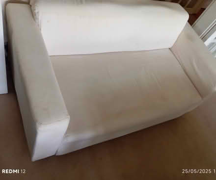 Photo of free 3-seater cream/off white ikea settee - can organise delivery (Hinchley Wood KT7) #3