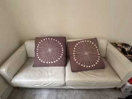 Photo of free White leather sofa (W1H 1PG) #2