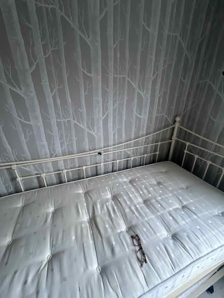 Photo of free Feather & Black iron day bed with trundle and top mattress. (Ravenscourt Park W6) #3