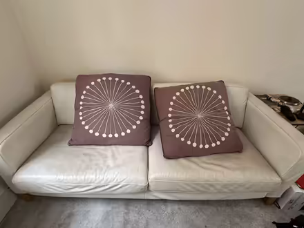 Photo of free White leather sofa (W1H 1PG) #1