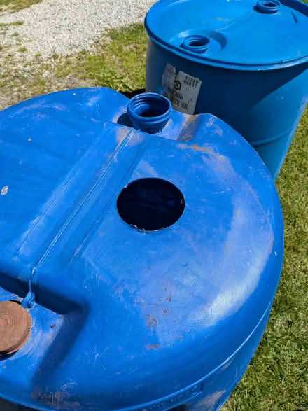 Photo of free 4 Plastic 55 gallon barrels (vats) (Stearns Farm CSA) #2
