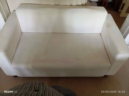 Photo of free 3-seater cream/off white ikea settee - can organise delivery (Hinchley Wood KT7) #2