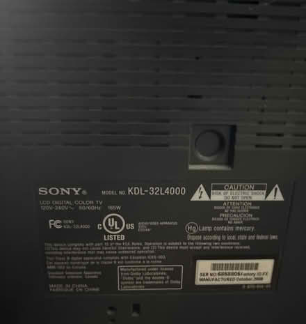 Photo of free 32 inch Sony TV (Wheatland Township) #2