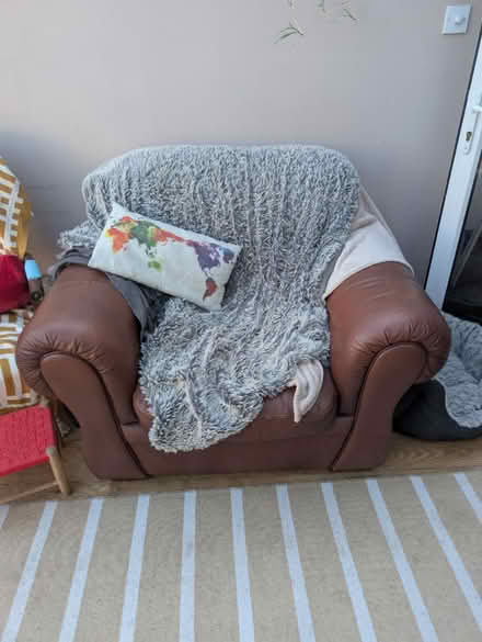 Photo of free Large brown armchair (WR2 St Johns, Worcester) #1