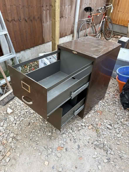Photo of free Green metal 2 drawer filing cabinet (Wilmslow SK9) #2