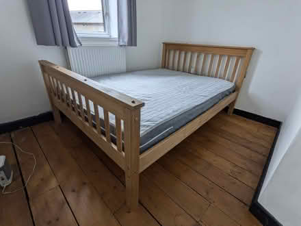 Photo of free Pine bed with mattress (Splott CF24) #1