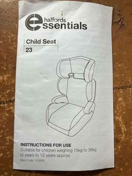 Photo of free Halfords Essentials 23 Child Seat (Lewes BN7) #3
