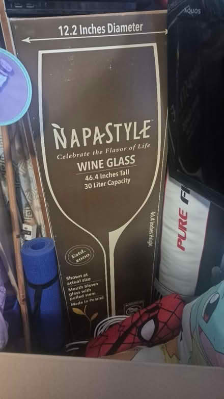 Photo of free 46" glass wine glass (Hayes UB3 2) #1
