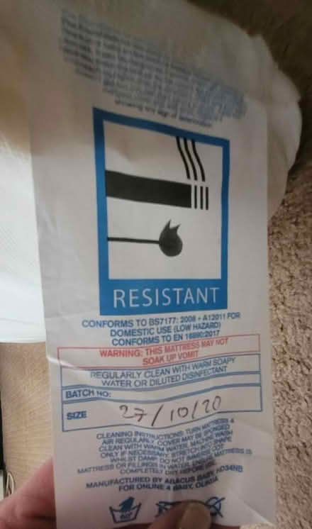 Photo of free Cot Bed Mattress 140cm x 70cm (Overstone Lodge) #3