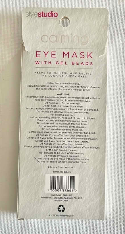 Photo of free Eye mask with gel beads - Unused (Tunbridge Wells N. TN1) #2