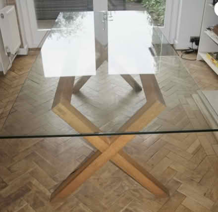 Photo of Wooden and Glass Dining Table (Wandsworth SW18) #1
