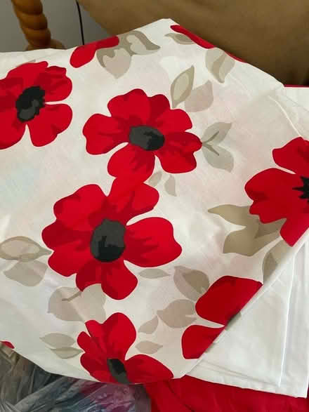 Photo of free Double duvet cover, pillow cases and red fitted sheet (Heysham LA3) #1