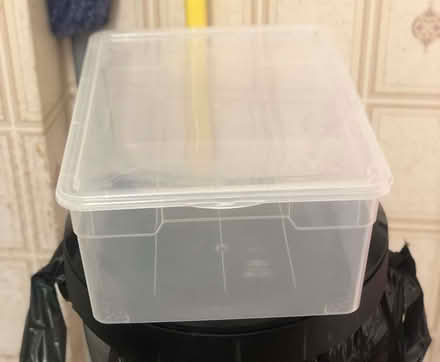 Photo of free Small lidded storage box (labelled as shoe storage) (Monks Hill CR2) #4
