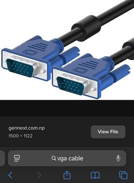 Photo of VGA monitor cable. (Pilrig EH6) #1