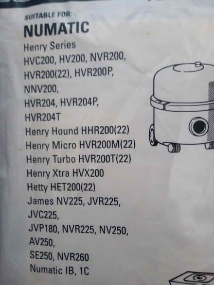 Photo of free Henry compertible Vacuum bags (5) (Bromley BR2) #2