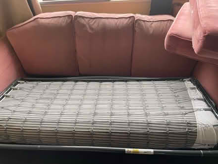 Photo of free Pink 3 seater pull-out sofa bed (Skerton) #3
