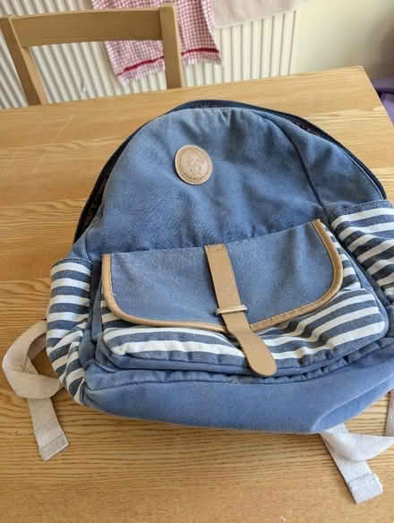 Photo of free Blue and white backpack (Bathford) #3