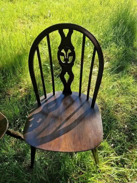 Photo of free Four dark Ercol windsor dining chairs (Fishers Green SG1) #3