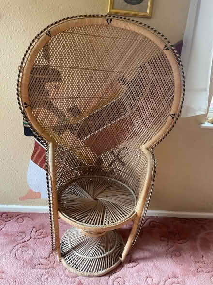 Photo of free High backed wicker chair (Higham Ferrers) #1