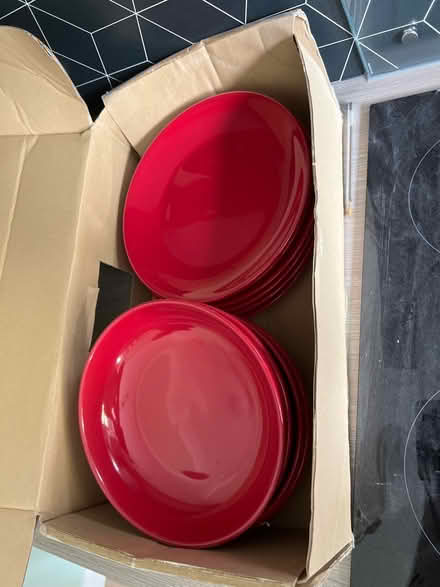 Photo of free Red pasta bowls and dinner plates (Wateringbury ME18) #1