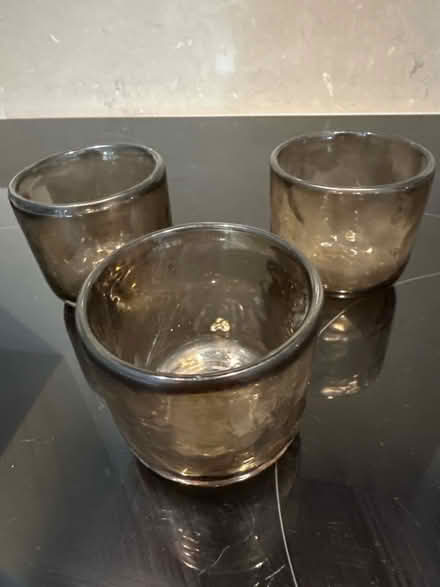 Photo of free Nkuku smoked glass tea light holders (Woodford SK7) #1