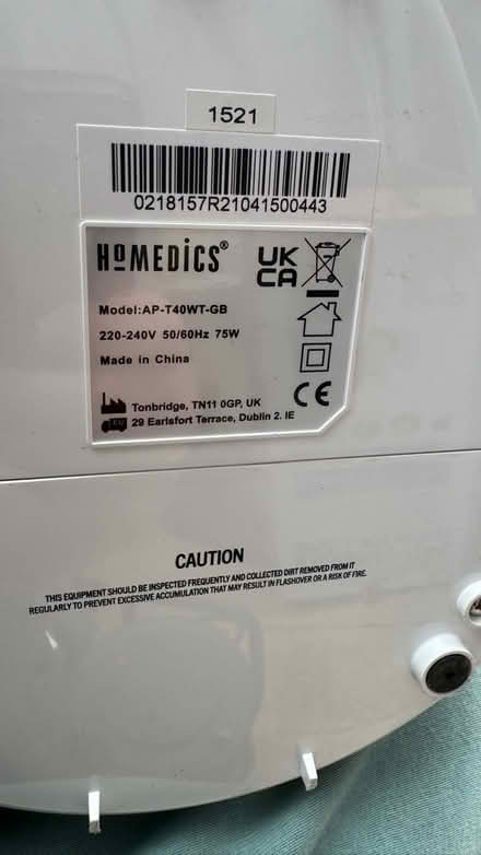 Photo of free HoMedics Air Purifier (Myton Park CV34) #2