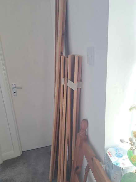 Photo of free Pine double bed no mattress (BD11 Drighlington) #2