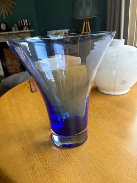 Photo of free Large blue glass vase (Leckhampton GL53) #1