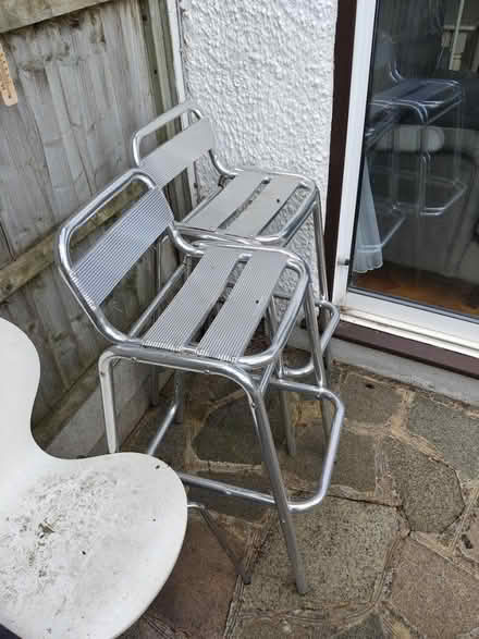 Photo of free Outdoor chrome bar chairs (Winchmore Hill N21) #1