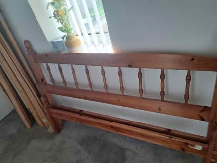 Photo of free Pine double bed no mattress (BD11 Drighlington) #3
