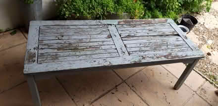 Photo of free Old wooden garden table (St Leonards TN38) #1