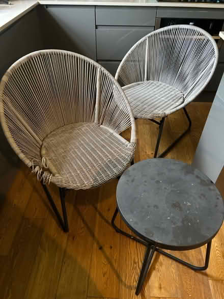 Photo of free 2 outdoor chairs and small table (N8) #1