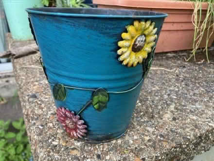Photo of free Metal plant pot (Pooley Green TW20) #4