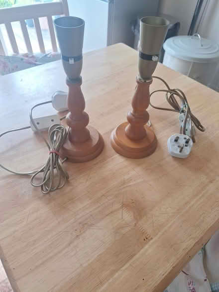 Photo of free 2 x wooden bedside table lamp bases (Bedhampton PO9) #1
