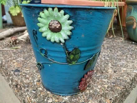 Photo of free Metal plant pot (Pooley Green TW20) #3
