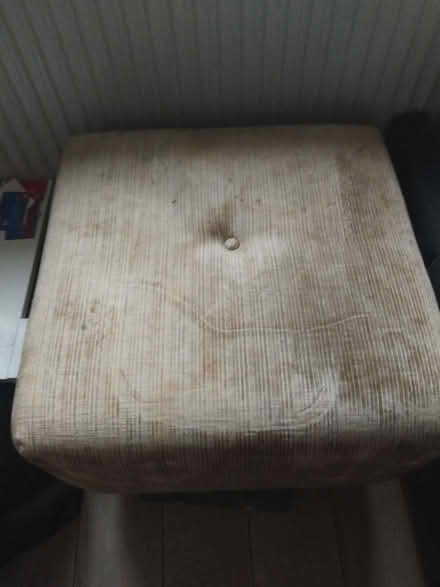 Photo of free Gold velvet footstool (Brentford) #2