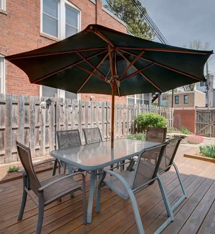 Photo of free Patio table, chairs and umbrella (Capitol Hill) #1