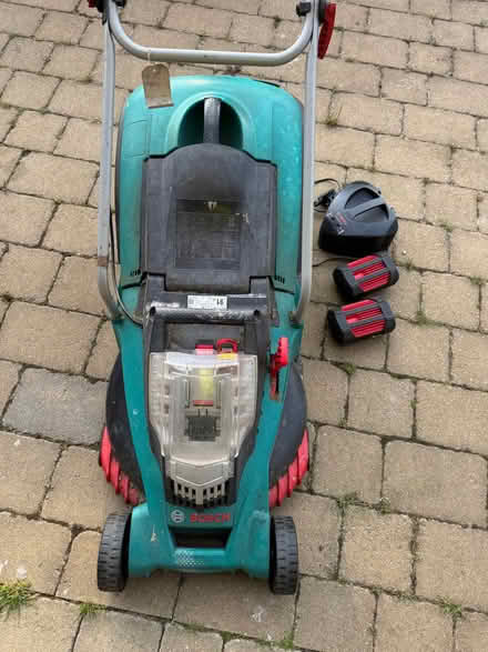 Photo of free Bosch cordless mower 43cm with two batteries and charger (Frampton on Severn GL2) #2