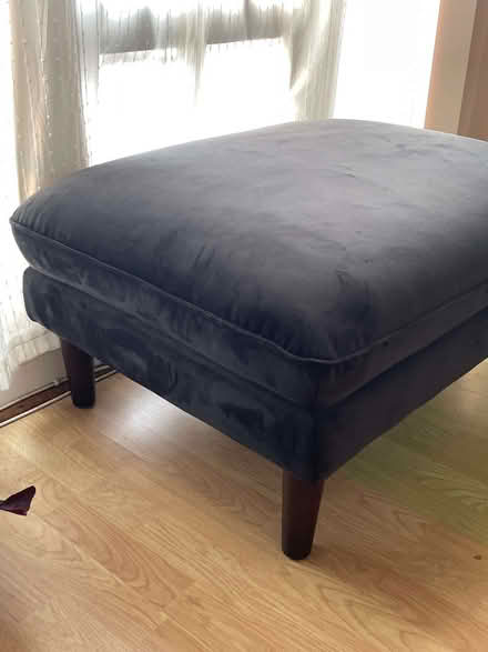 Photo of free Velveteen ottoman - dark grey (Seven Dials BN1) #2